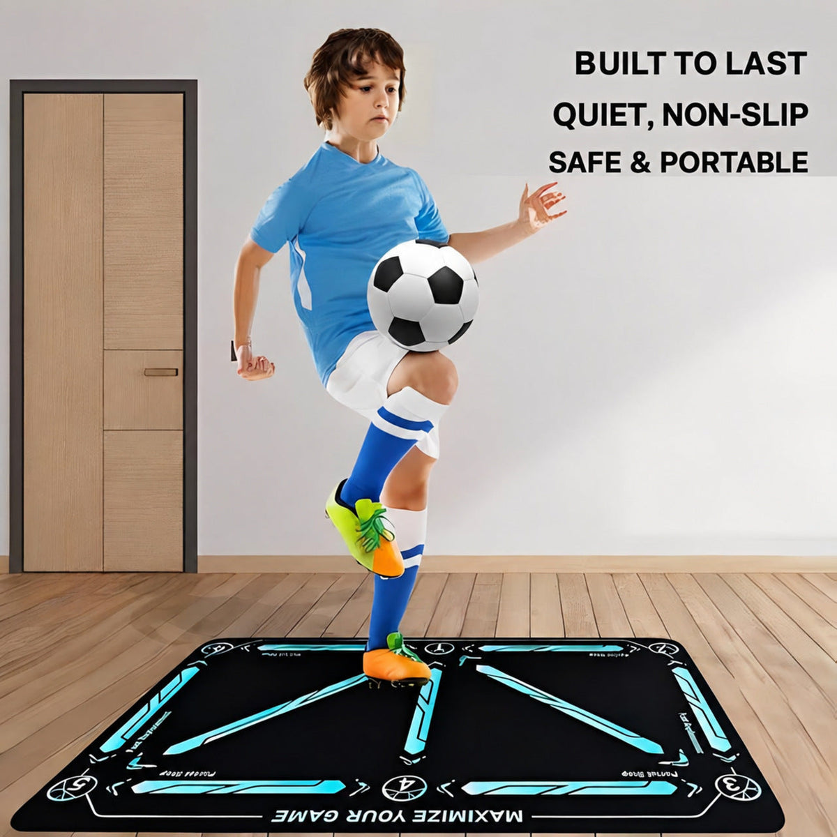 Football Training Mat with Numbered Zones and Elastic Cord
