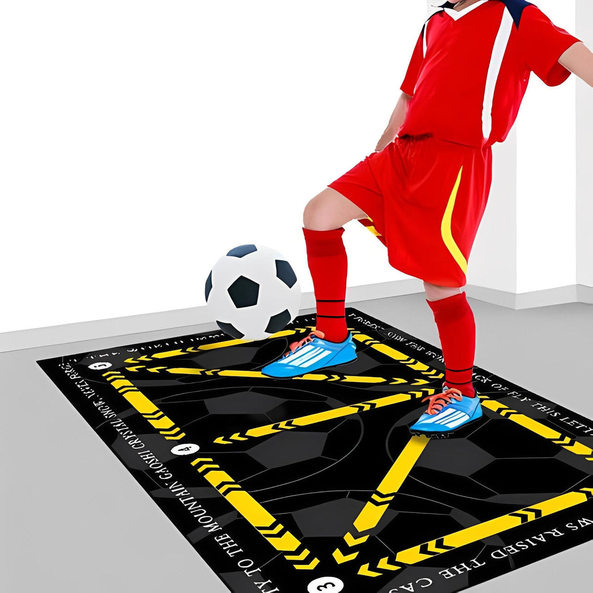 Football Training Mat with Numbered Zones and Elastic Cord