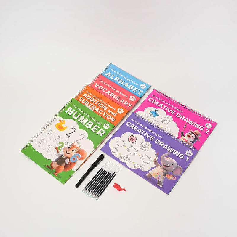 Reusable Workbooks for Kids, 6-Pack with Guided Tracing
