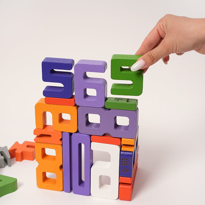Number Building Blocks, Colorful Math Stacking Set
