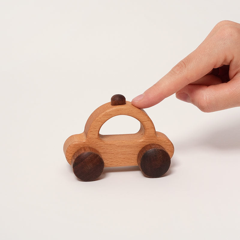 Wooden Baby Rattles Set with Lion, Car & Shapes for First Play