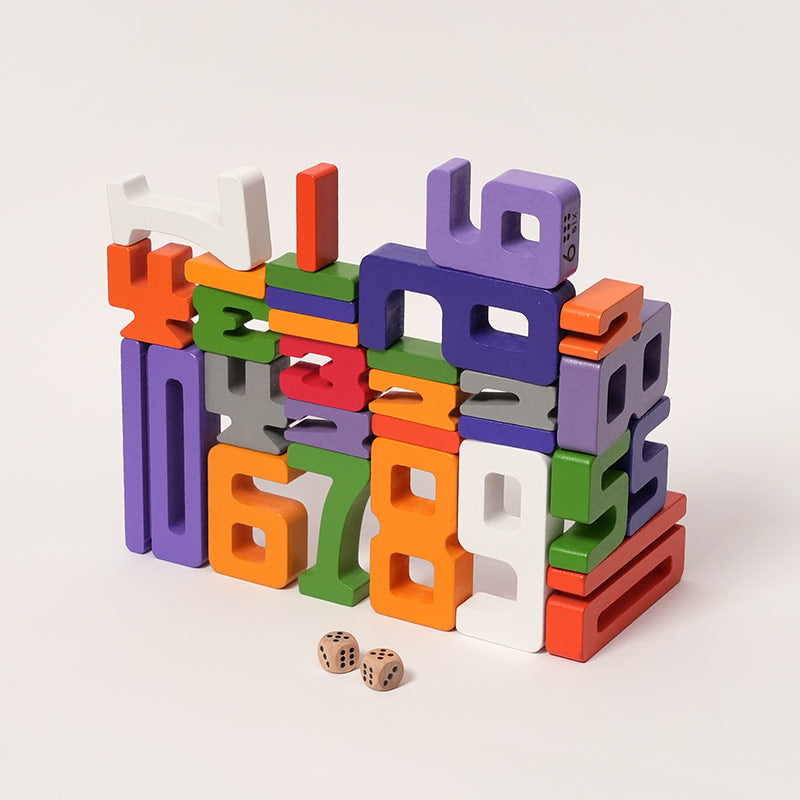 Number Building Blocks, Colorful Math Stacking Set