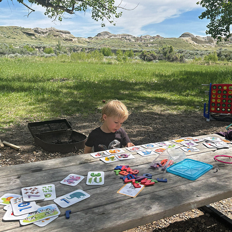 Alphabet Matching Cards with Wooden Letters and Numbers