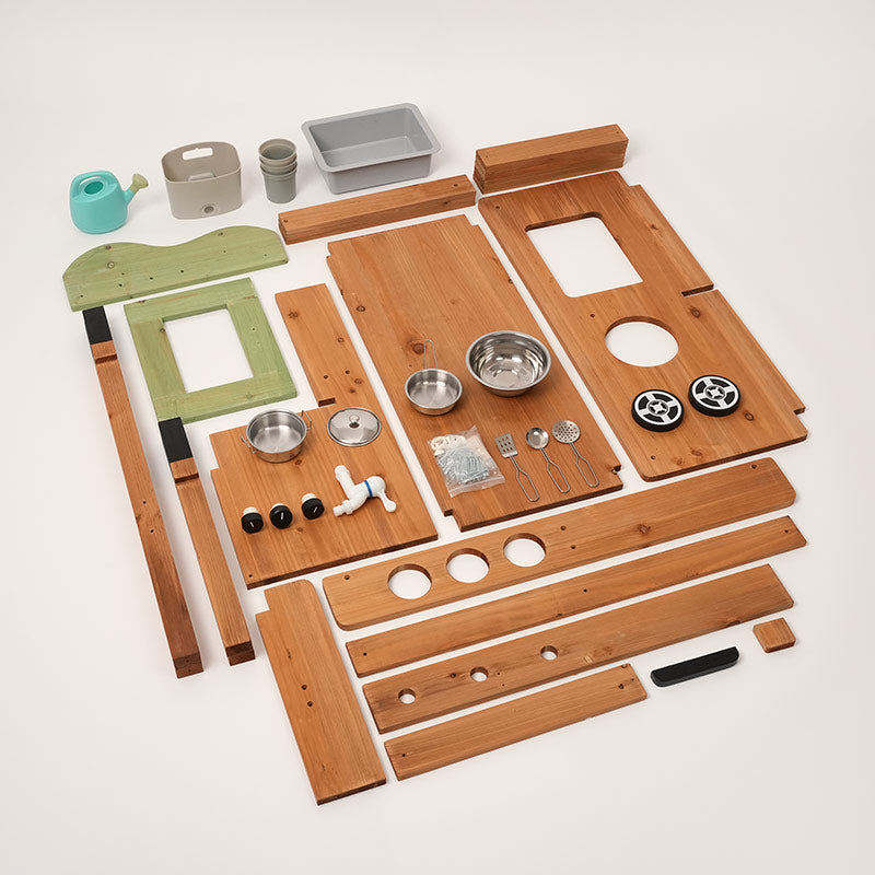Outdoor Play Kitchen with Sink and Cooking Station