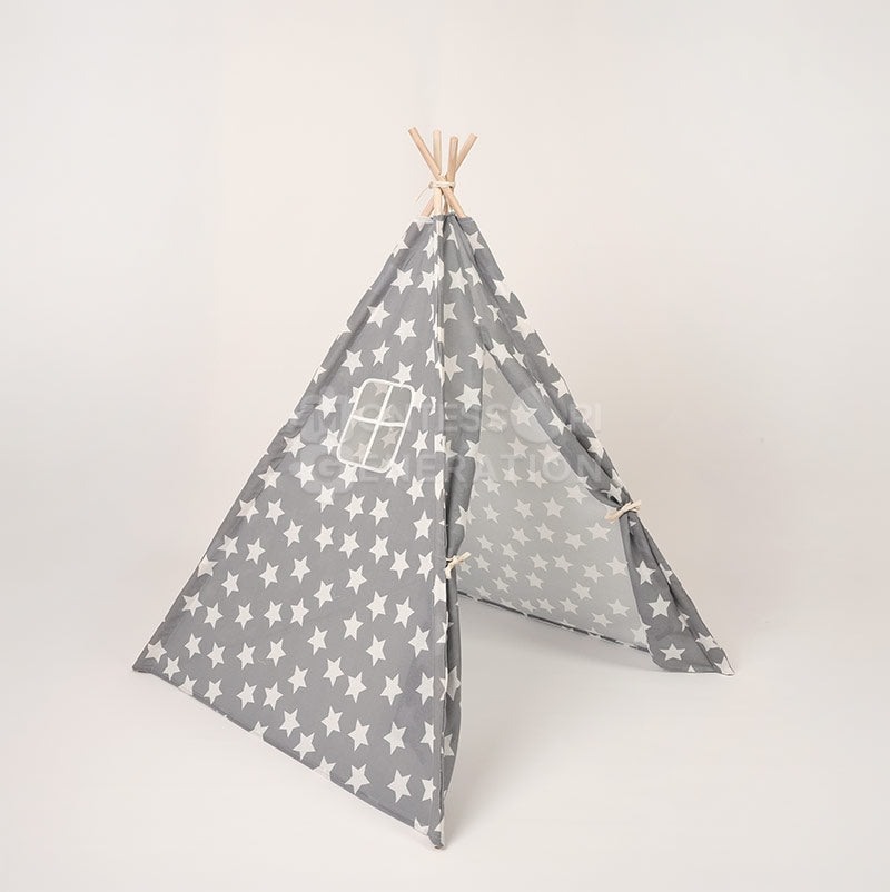 Play Teepee Tent with Wooden Frame and Carry Bag