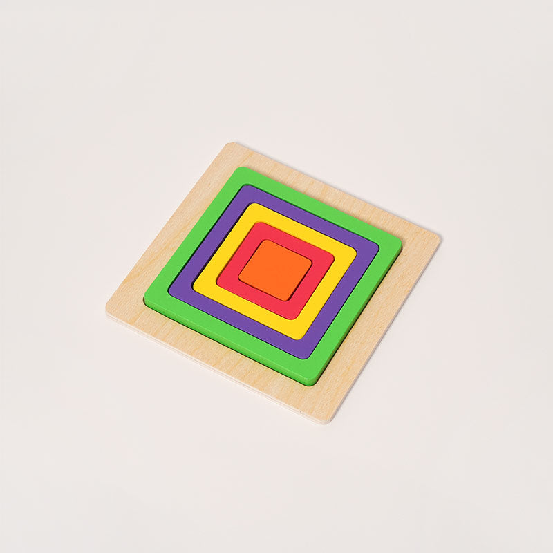 Nested Shape Puzzle with Six Layered Wooden Boards
