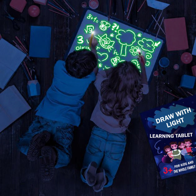 Glow Drawing Board with Light Pen and Erasable Surface