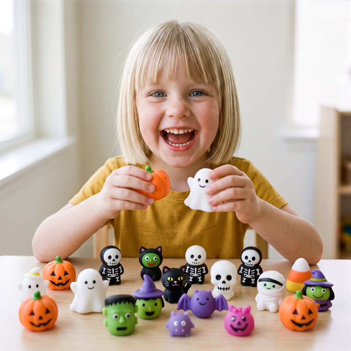Halloween Mochi Squishy Fidget Toys for Goodie Bags & Party Favors