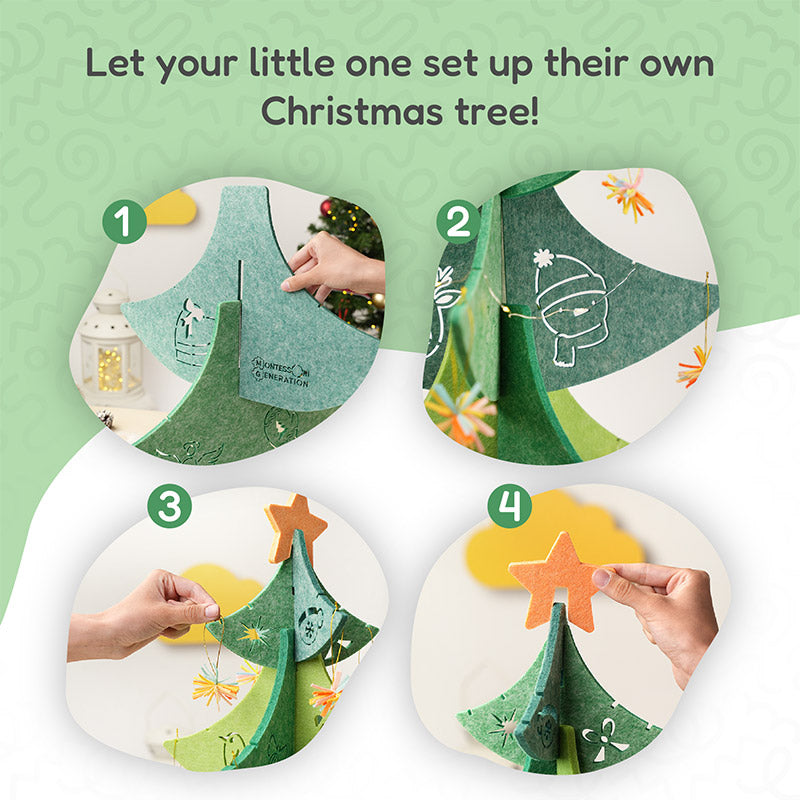 Felt Christmas Tree, 3D DIY Montessori Holiday Decoration