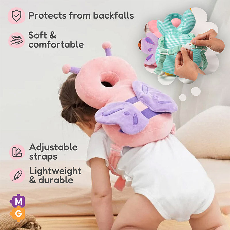 Baby Head Protector Backpack with Cushioned Bee Design