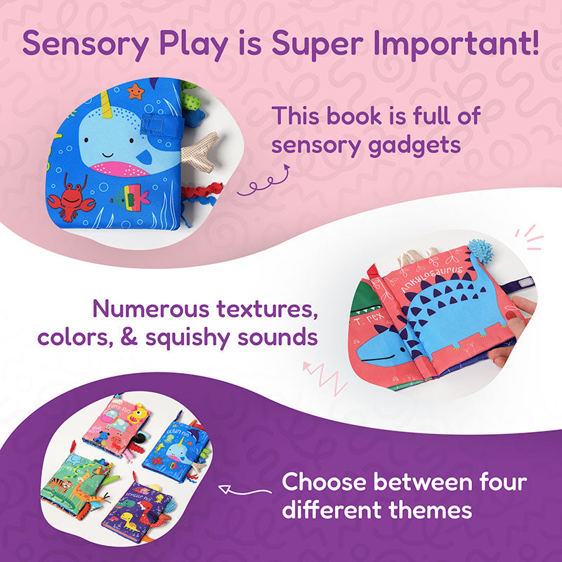 Soft Sensory Book with Textures and Colors for Babies