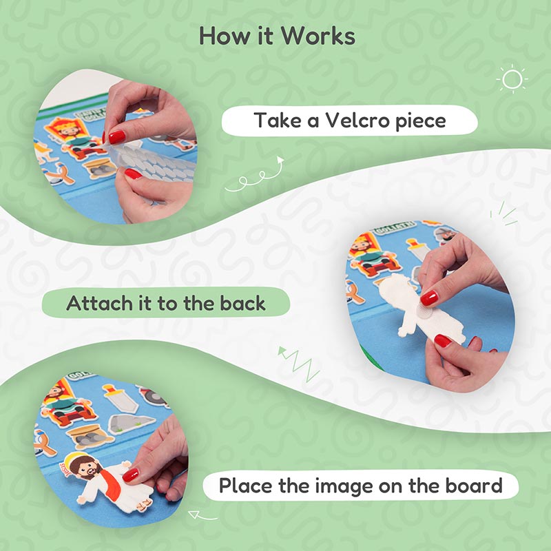 Bible Storyboard with Felt Figures for Interactive Play