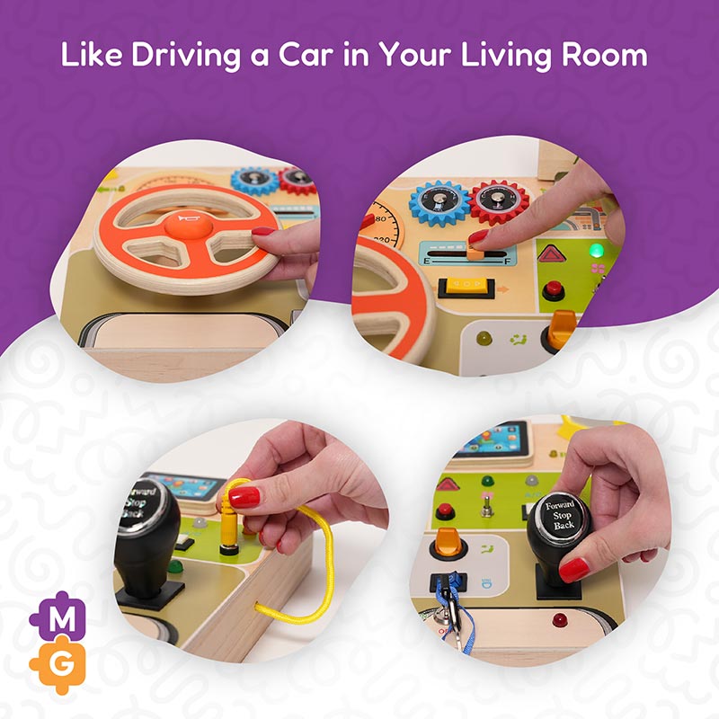 Interactive Dashboard Toy with Lights and Sounds