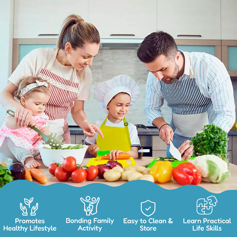 Kids Cooking Tools Set with Cutting Boards and Knives