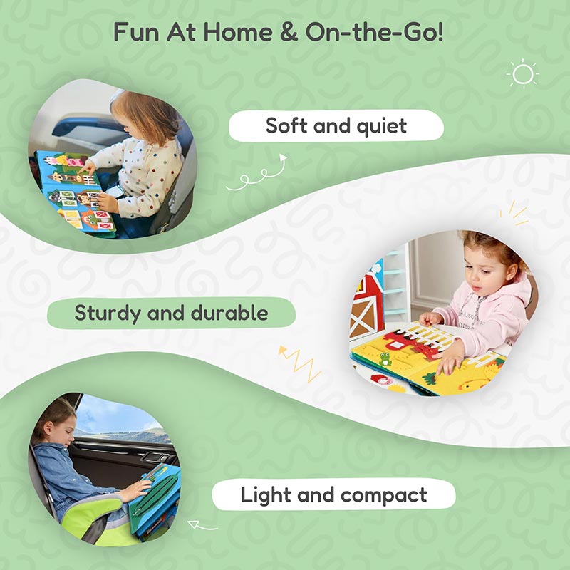 Farm Busy Book with 10 Interactive Felt Pages