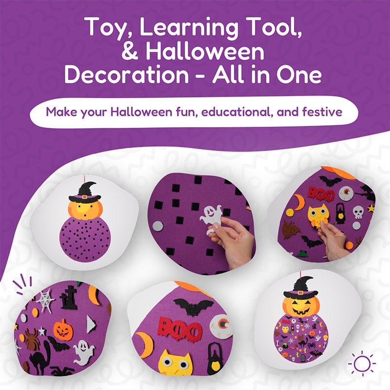 Felt Halloween Decoration with Pumpkin and 53 Pieces