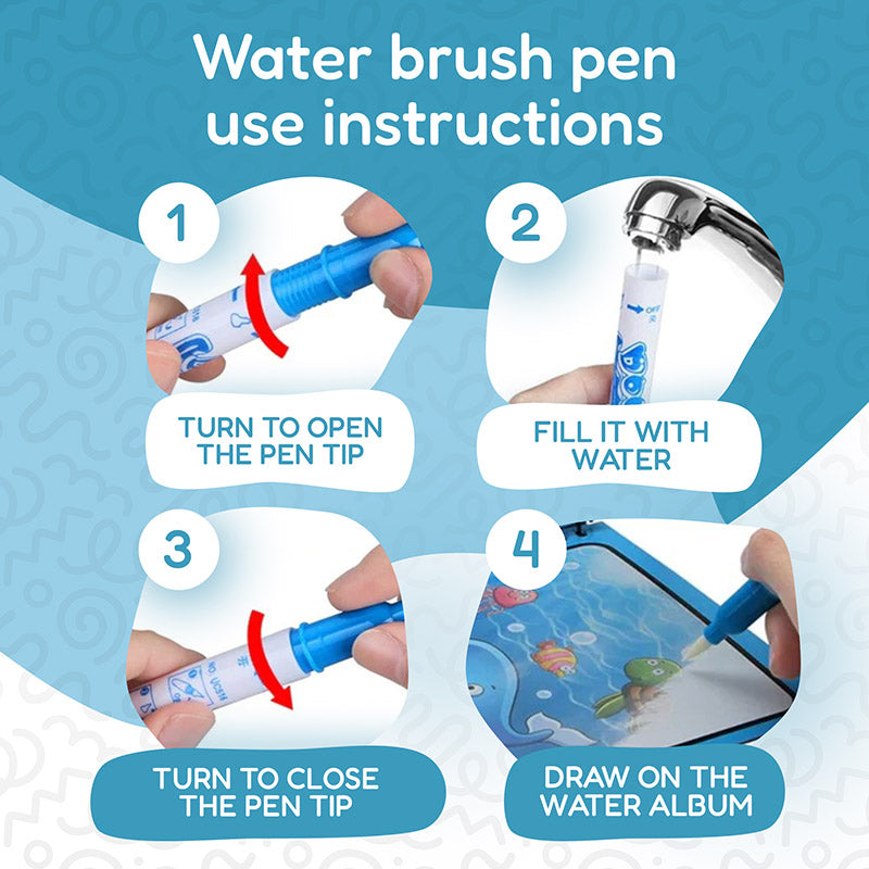Reusable Water Coloring Book with Magic Pen