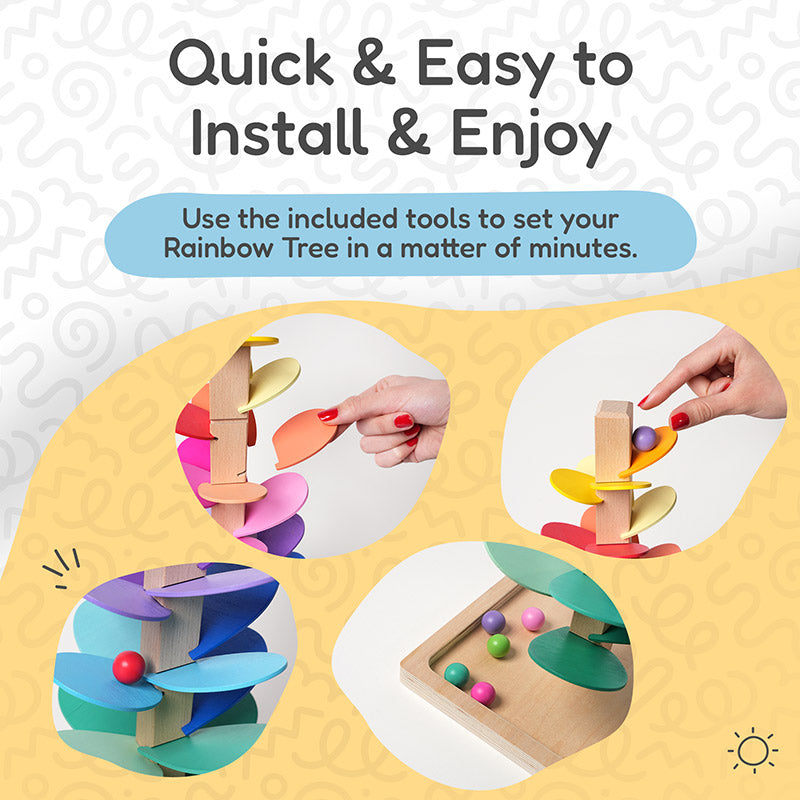 Marble Run Toy, Rainbow Tree with 30 Colorful Leaves