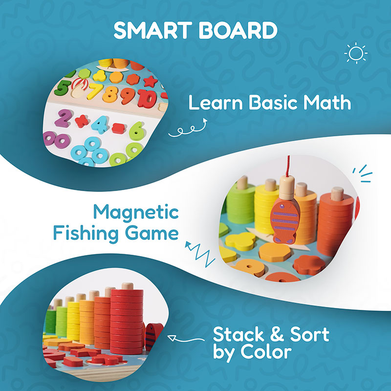 Montessori Counting Board with Numbers and Shapes