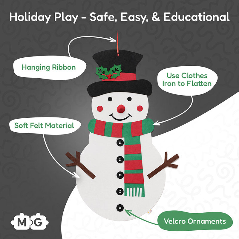 Felt Snowman Decoration with Removable Accessories