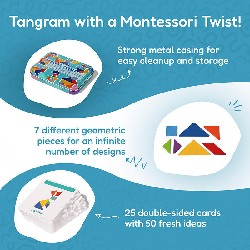 Tangram Puzzle Game with 50 Challenge Cards