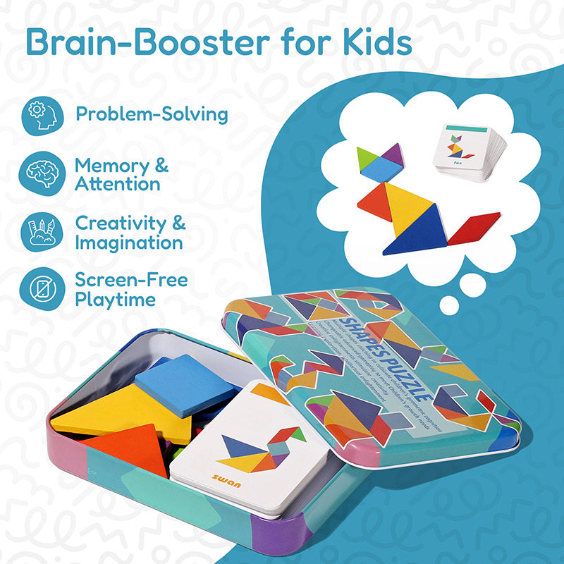 Tangram Puzzle Game with 50 Challenge Cards