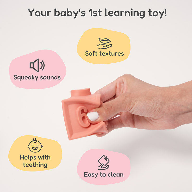 Soft Baby Blocks, 12-Piece Silicone Sensory Set