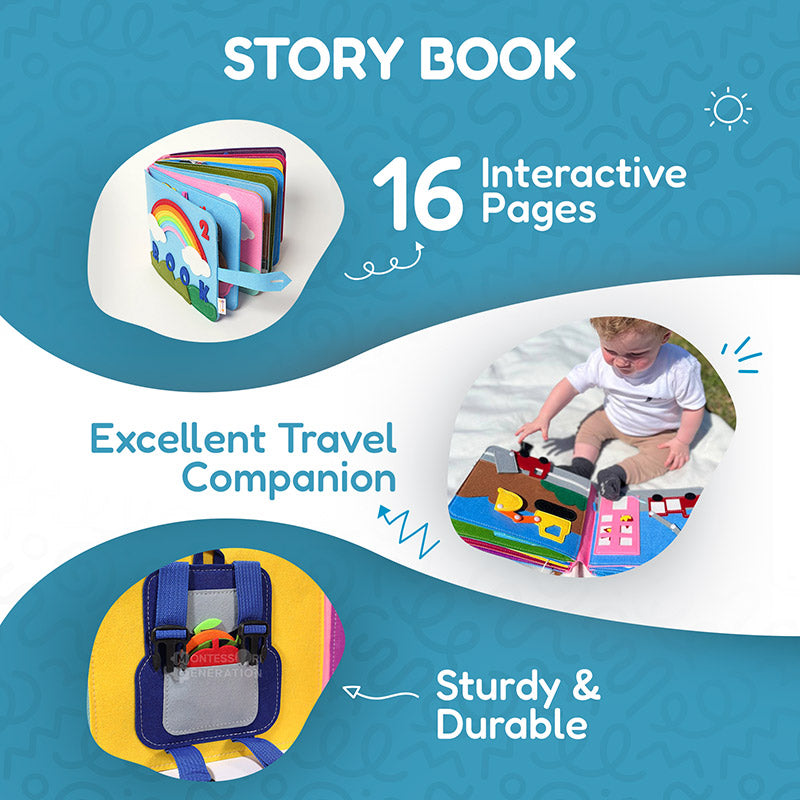 Felt Storybook with 16 Interactive Pages and Characters