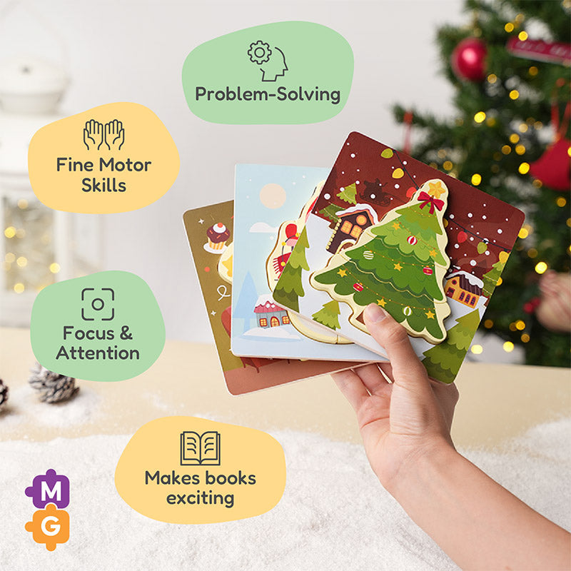 Christmas Wooden Puzzles, 3-Piece Toddler Set