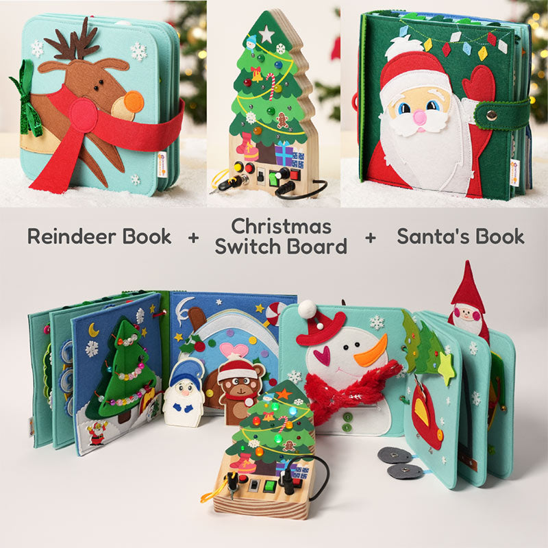 Montessori Christmas Toys Bundle with Books and Switchboard