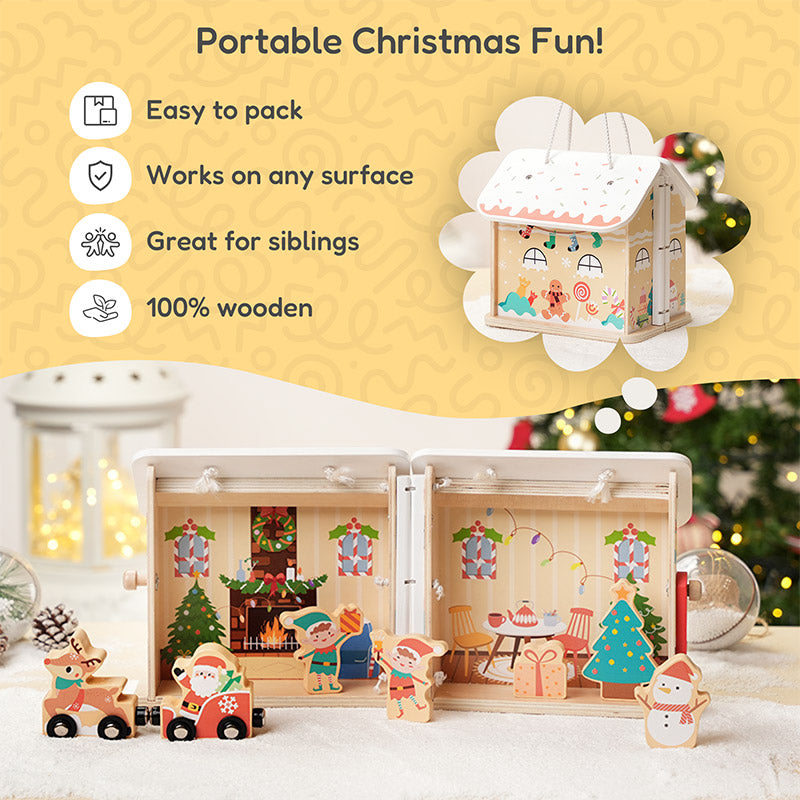 Wooden Nativity Set with 20 Hand-Painted Figures