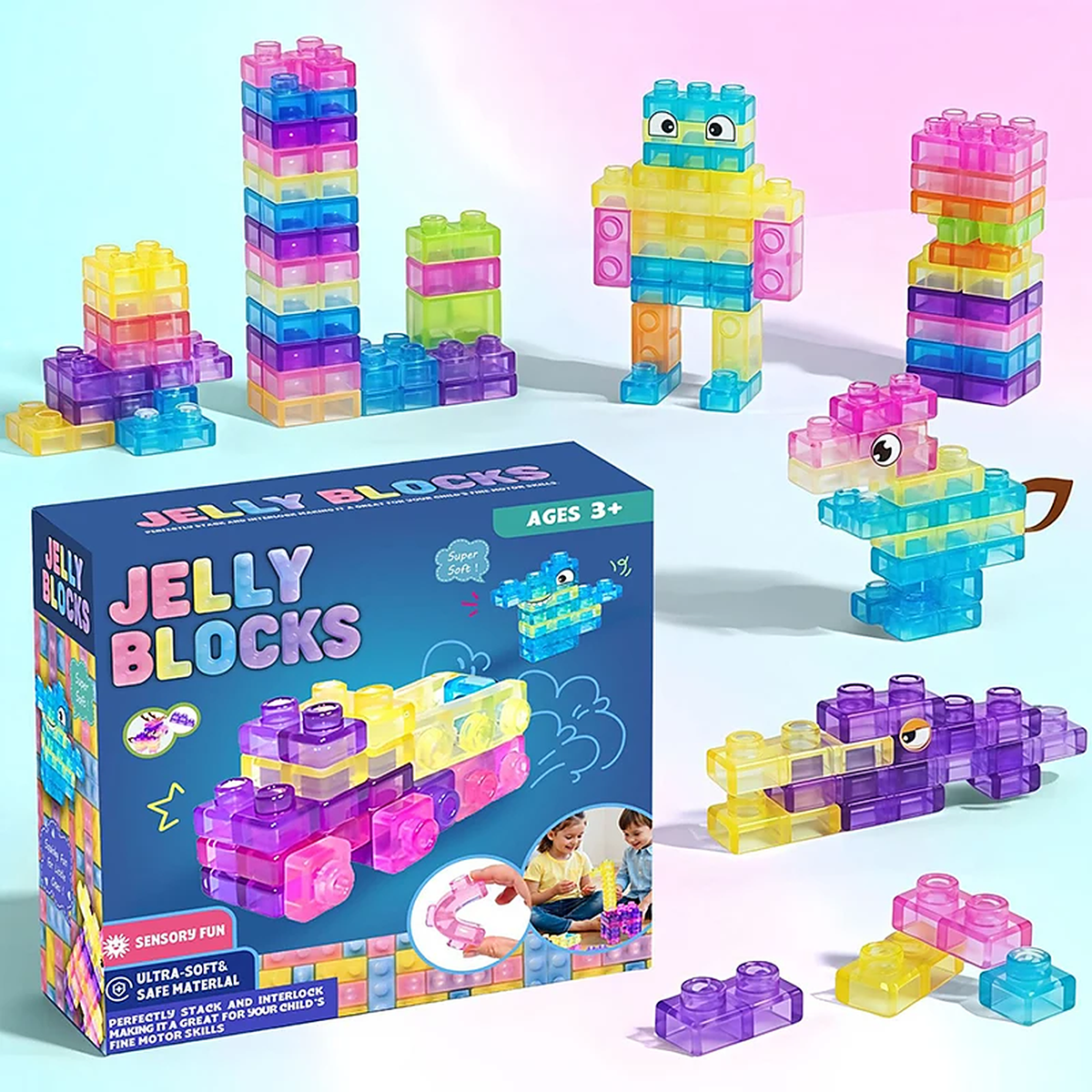 Jelly Blocks, 40-Piece Soft Building Set