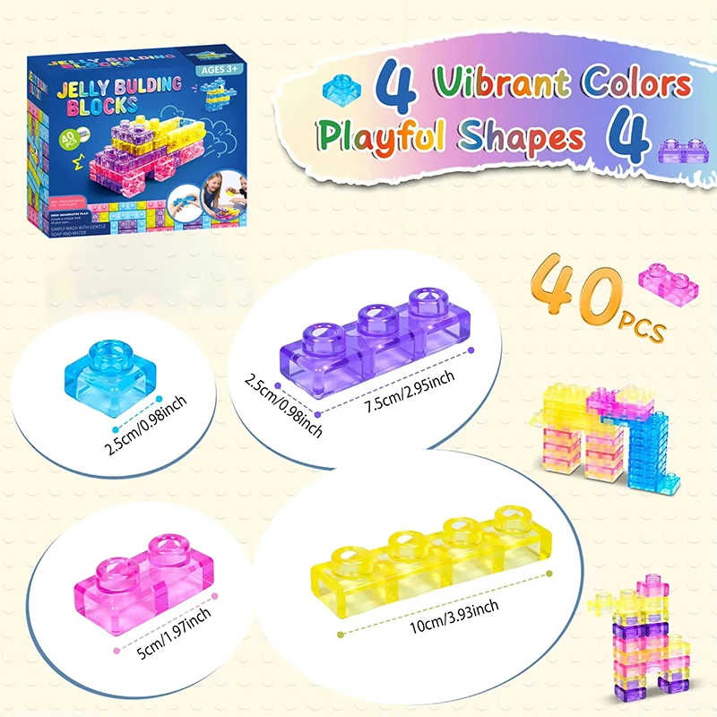 Jelly Blocks, 40-Piece Soft Building Set