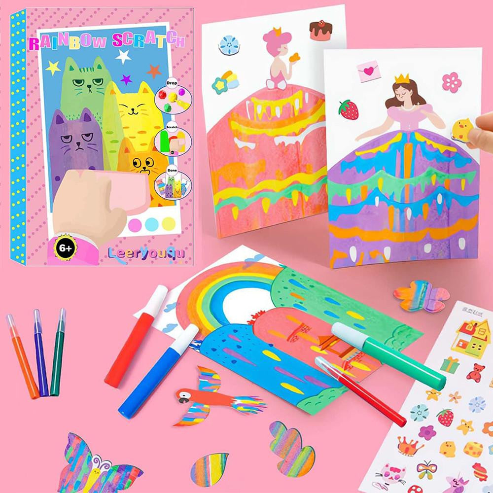 Scratch Art Kit for Kids with 20 Cards and Accessories