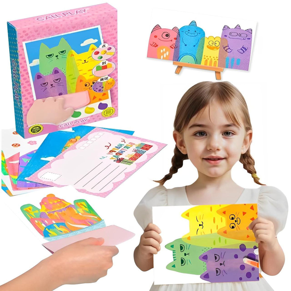 Scratch Art Kit for Kids with 20 Cards and Accessories