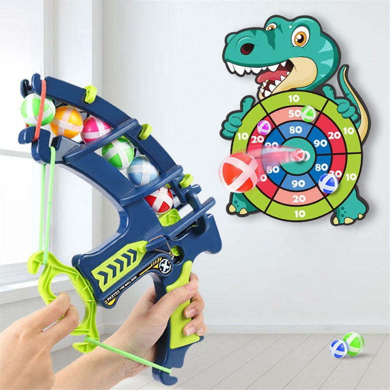 Sticky Ball Dart Set with Dinosaur Target and Bow