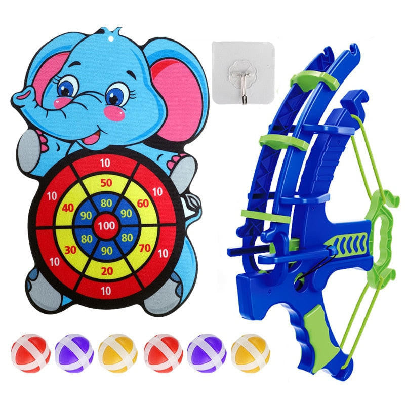 Sticky Ball Dart Set with Dinosaur Target and Bow