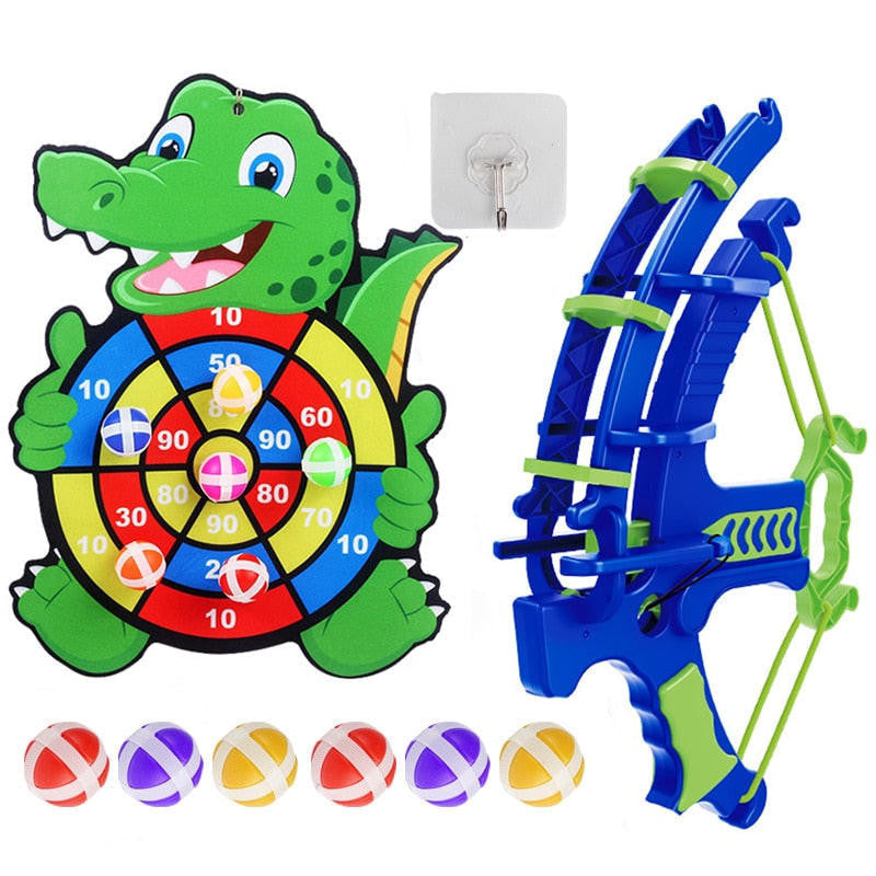Sticky Ball Dart Set with Dinosaur Target and Bow