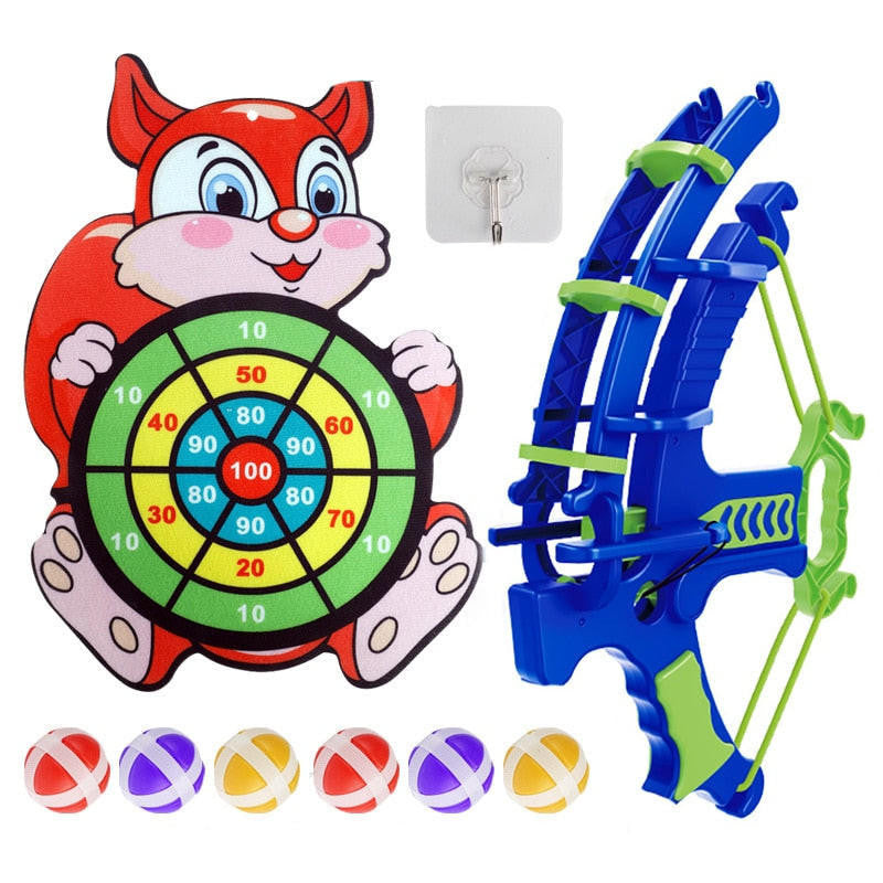 Sticky Ball Dart Set with Dinosaur Target and Bow