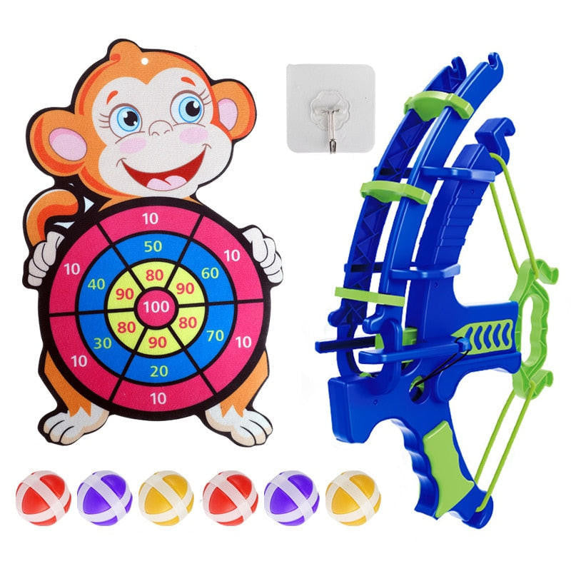 Sticky Ball Dart Set with Dinosaur Target and Bow