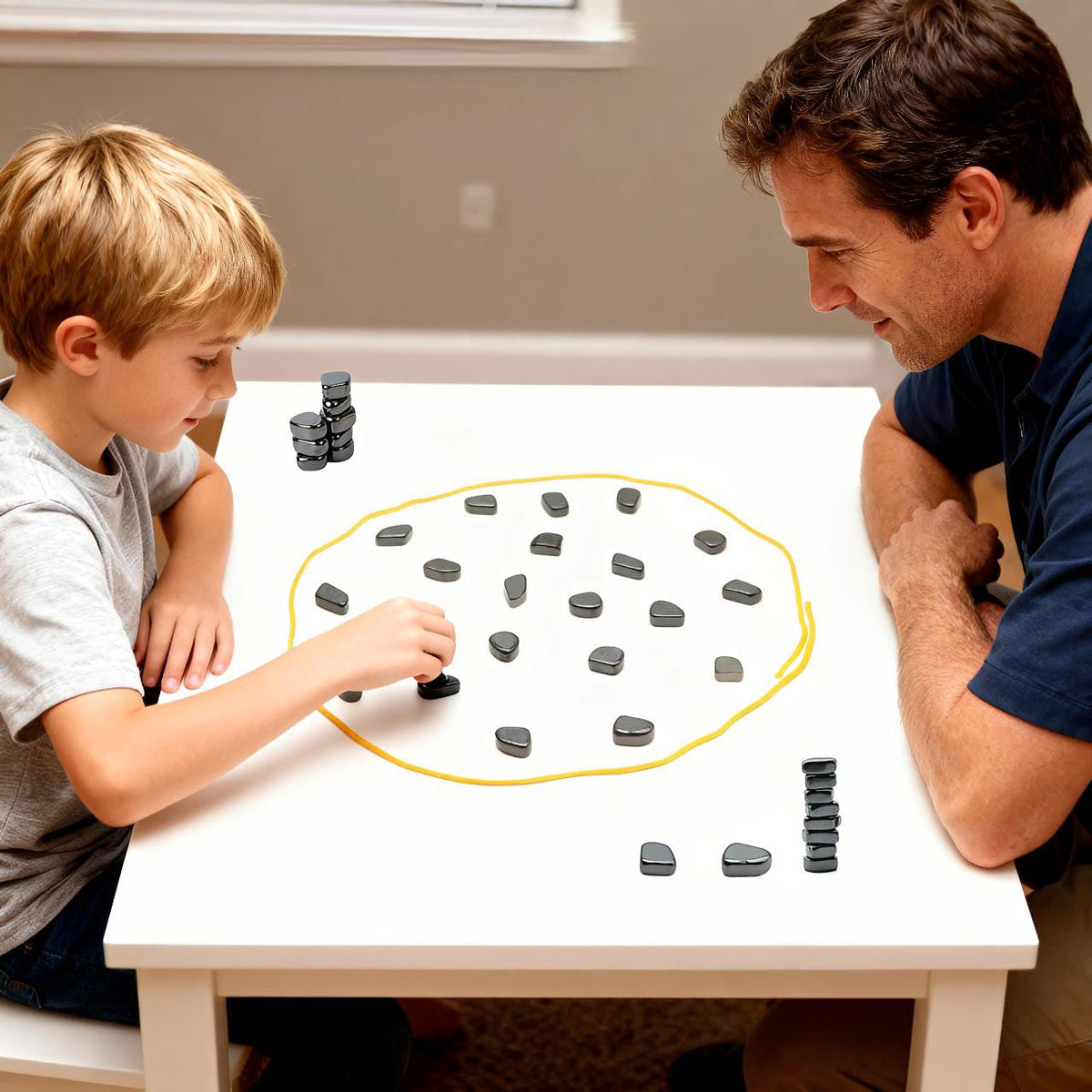 Magnetic Stones Game with Golden Ring and Travel Pouch