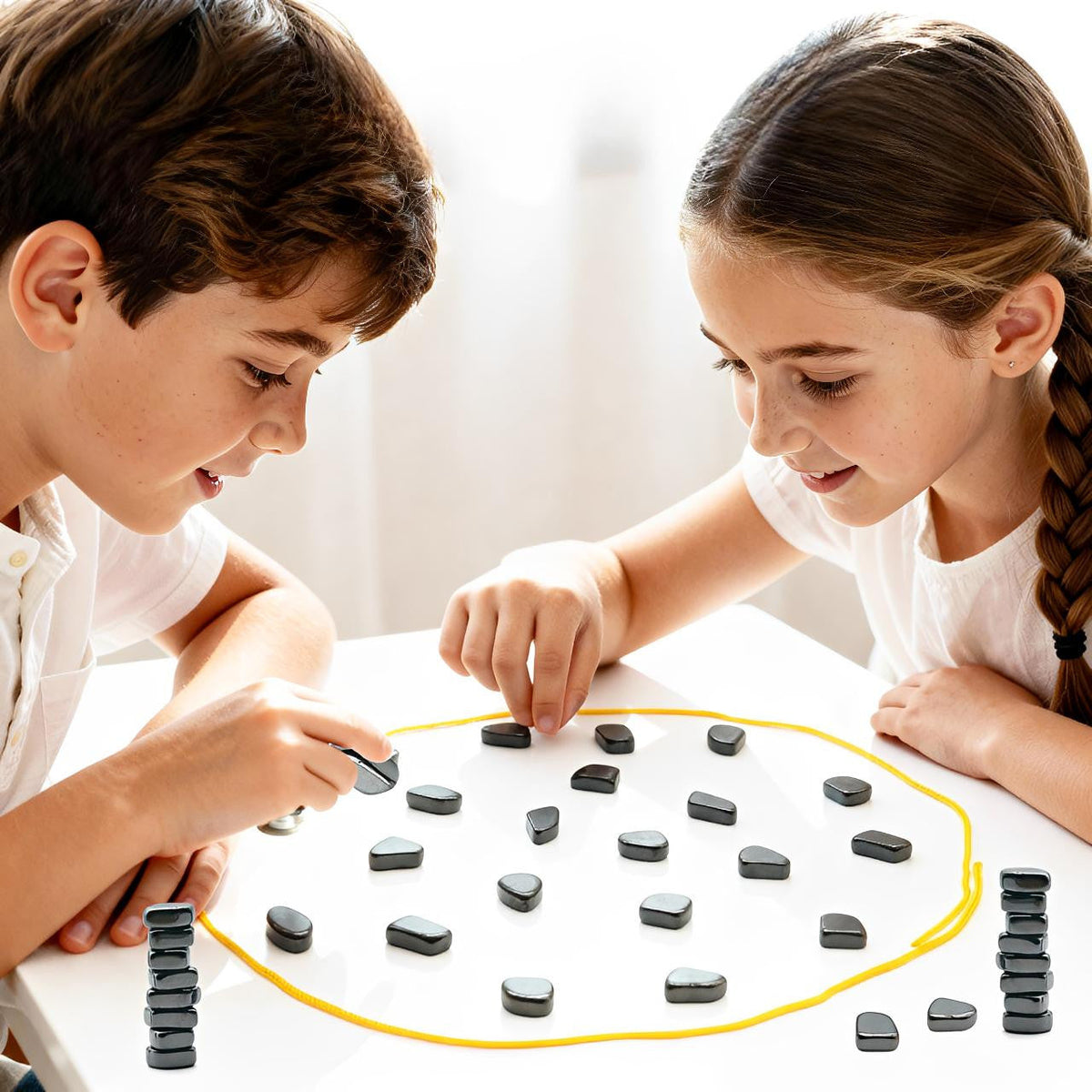 Magnetic Stones Game with Golden Ring and Travel Pouch