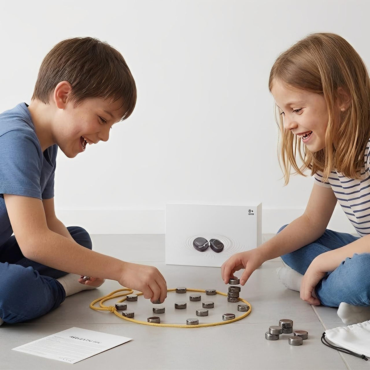 Magnetic Stones Game with Golden Ring and Travel Pouch