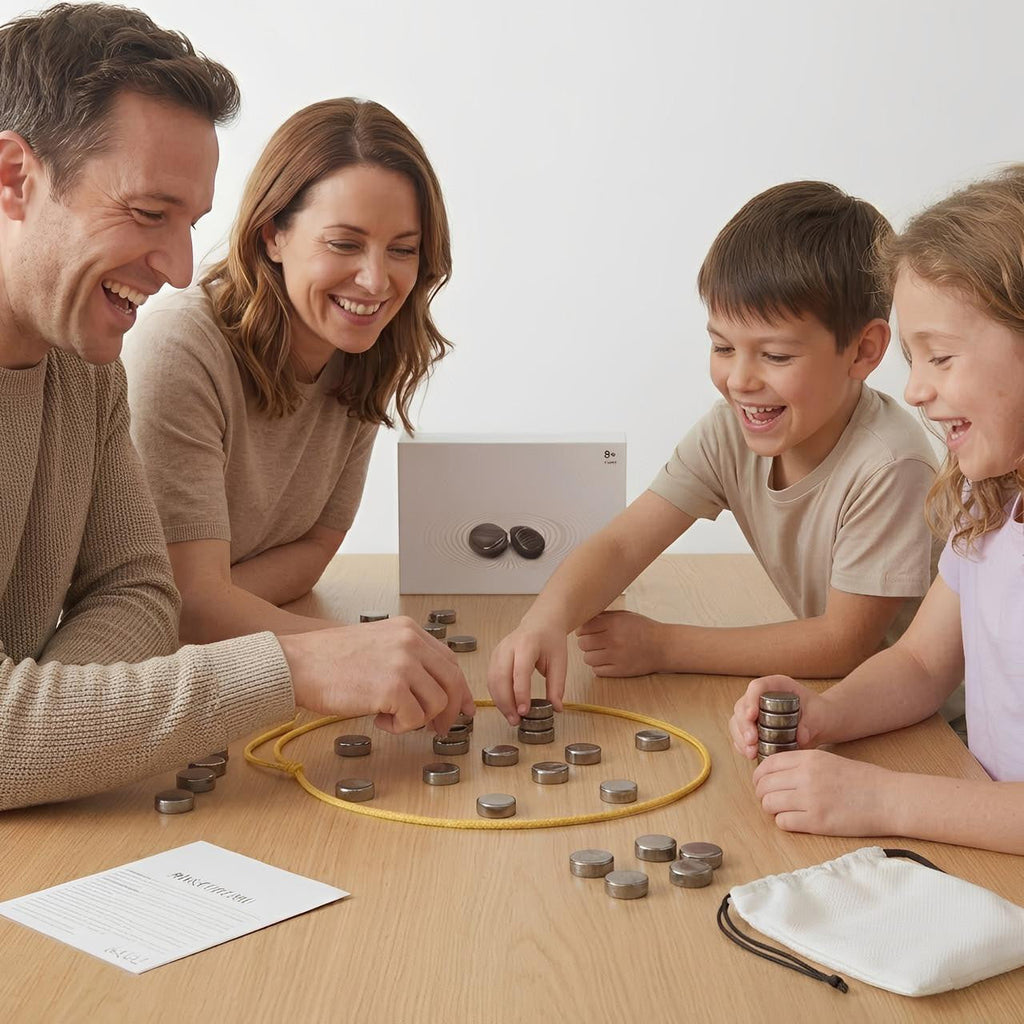 Magnetic Stones Game with Golden Ring and Travel Pouch