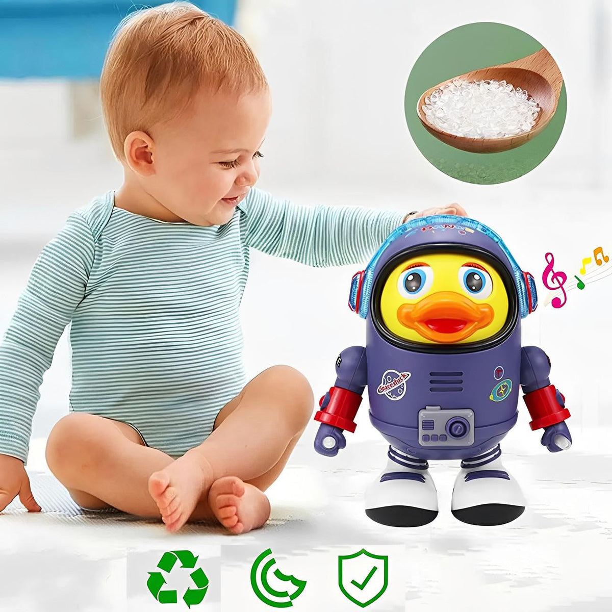 Musical Dancing Toy, Astronaut Duck with Lights