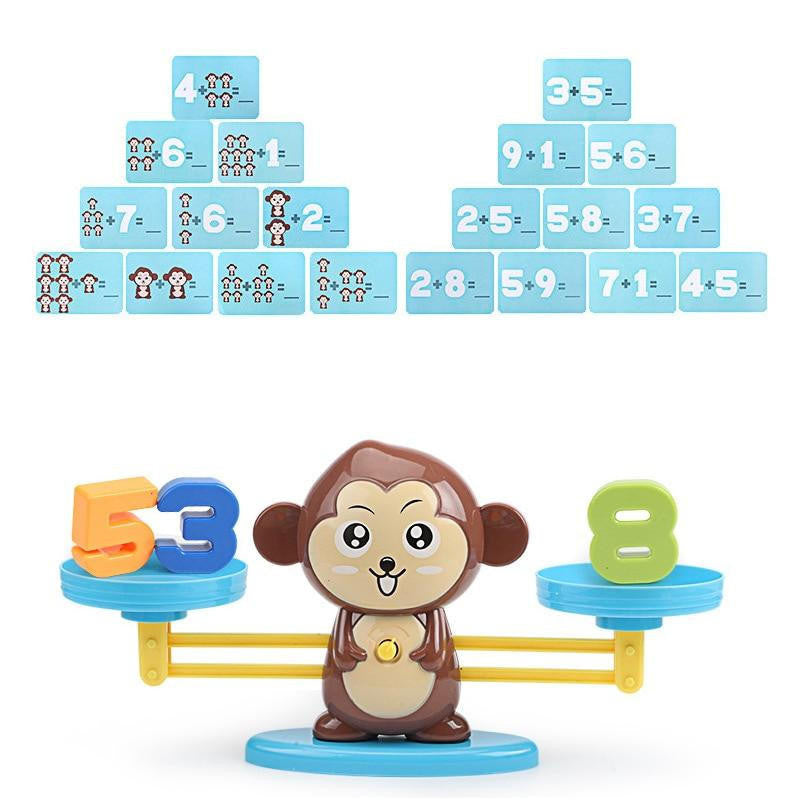 Math Balance Toy with Monkey Scale and Counting Game