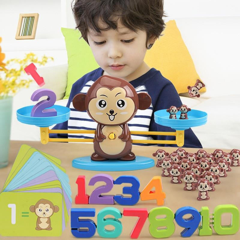Math Balance Toy with Monkey Scale and Counting Game