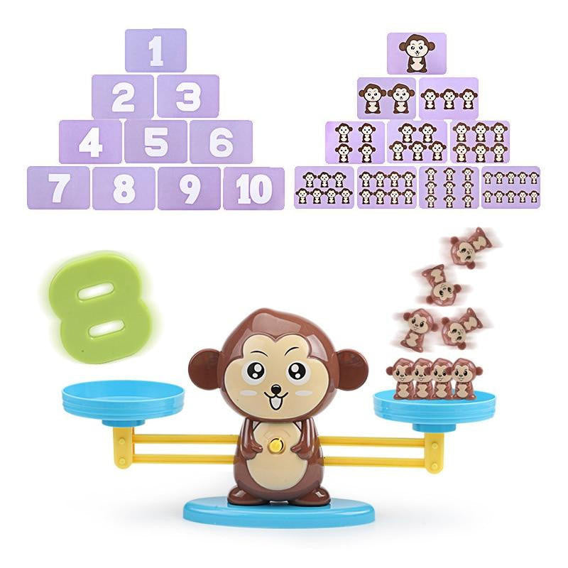 Math Balance Toy with Monkey Scale and Counting Game