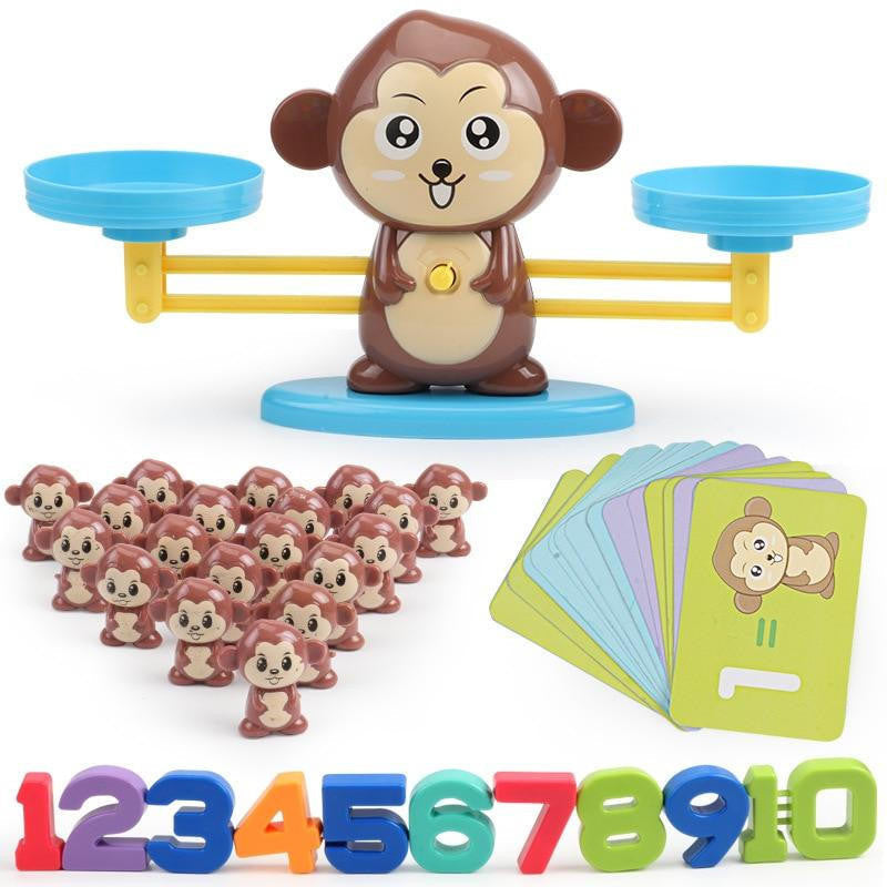 Math Balance Toy with Monkey Scale and Counting Game
