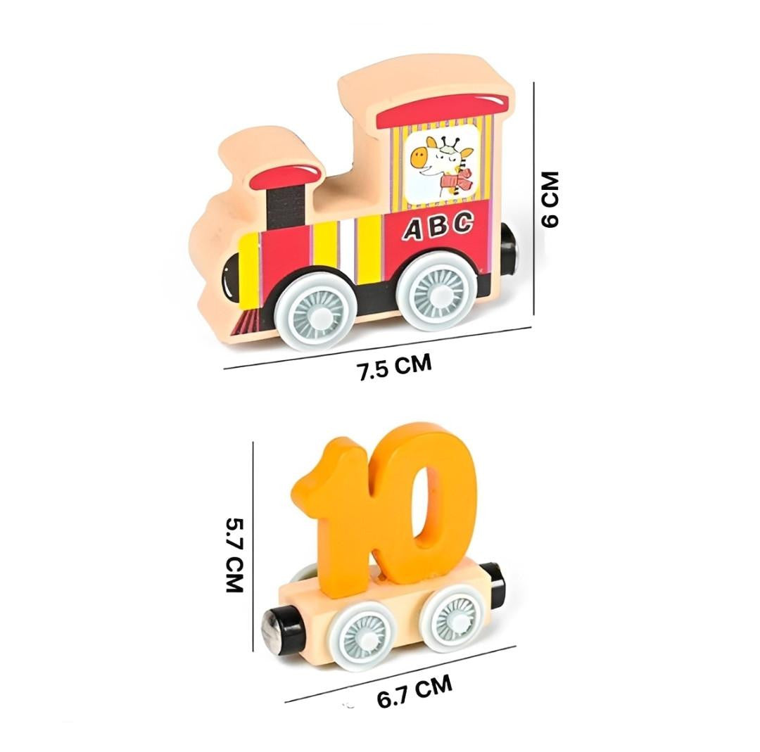 Wooden Number Train with Magnetic Connectors